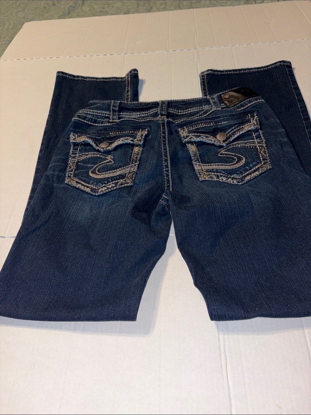 Suki mid slim boot Silver dark wash jeans size W31/L33